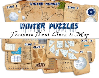 Outdoor Winter Treasure Hunt for older kids & teens | Scavenger Hunt Clues | Christmas Party Activity Puzzles | Backyard Game |