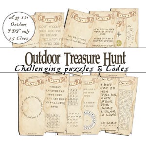 Outdoor Treasure Hunt für Jugendliche und Erwachsene | Schnitzeljagd Hinweise Gesellschaftsspiel | Garten-Geburtstags-Spiel, Puzzle-Spiele