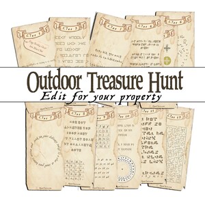 Outdoor Treasure Hunt for teenagers and adults | Scavenger Hunt Clues Party Game | Backyard Birthday Activity, Puzzle Games