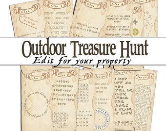 Outdoor Treasure Hunt for teenagers and adults | Scavenger Hunt Clues Party Game | Backyard Birthday Activity, Puzzle Games