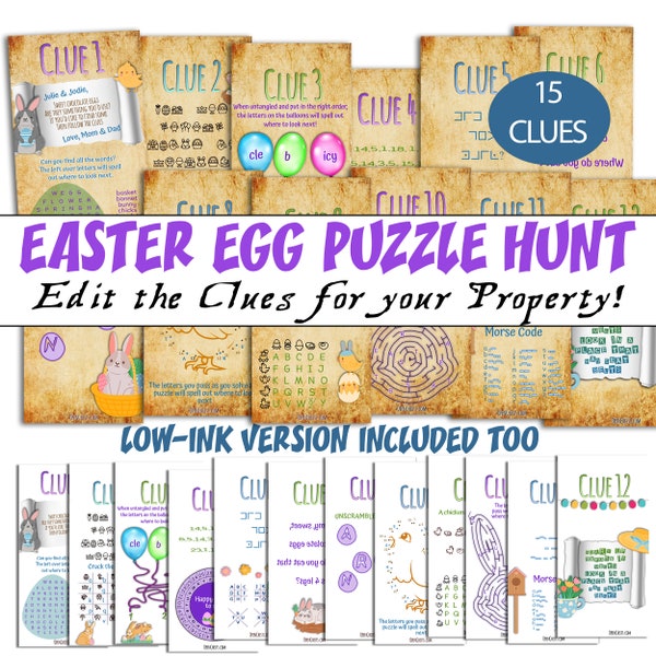 Easter Egg Treasure Hunt Clues | Outdoor Scavenger Hunt | Puzzle game for older kids, tweens and teens