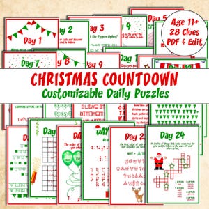 Idee per il calendario dell'avvento: puzzle del conto alla rovescia per Natale: un puzzle festivo per ogni giorno!