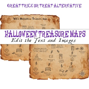 Chasse au trésor d'Halloween pour les plus jeunes | Modèles de carte au trésor que vous pouvez modifier et télécharger au format PDF ou JPEG de haute qualité