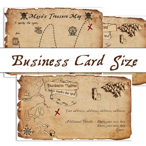 Treasure Map Visitenkarten Größen