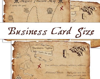 Treasure Map Business Card sizes