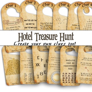 Hotel Scavenger Hunt Clues Party Game | Caça ao tesouro para adolescentes e adultos | Atividade para impressão de casamento e férias