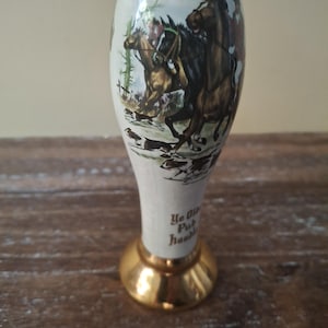 Vintage L.W. McLech Ye Olde Pub Handle Miniature Decanter - Fox Hunting Scene