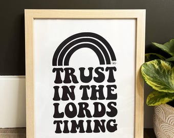 The Lords Timing - Printable Christian Art - Black and White