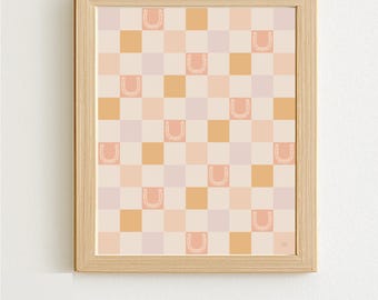 Checkered - Printable Artwork - Dusty Rose