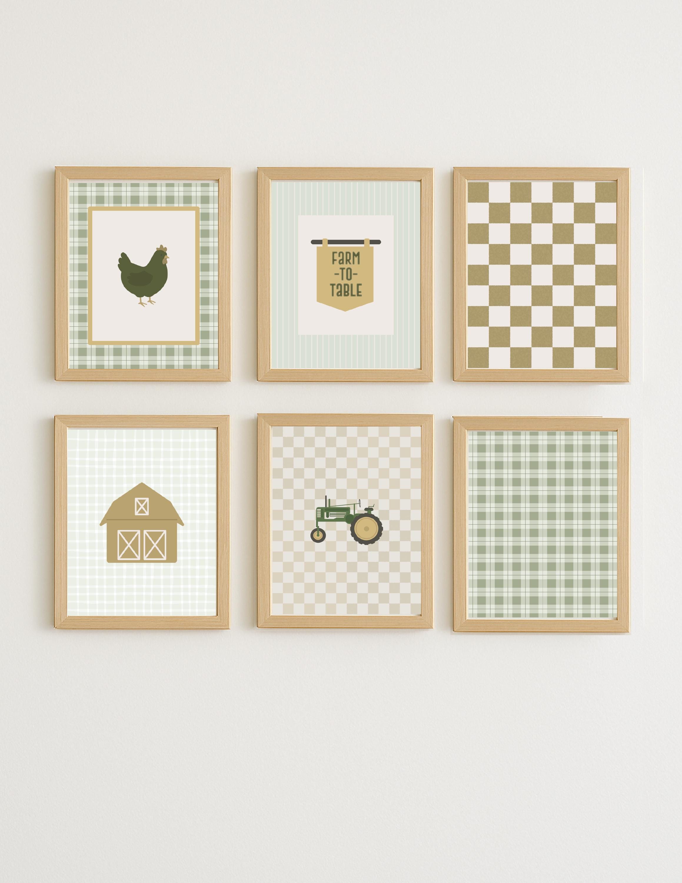 Checkerd Farm Pattern Farm - Checkered - Printable Artwork - Etsy Canada