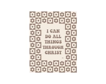 I Can Do All Things - Printable Christian Art - Beige
