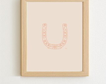 Horseshoe - Printable Artwork - Dusty Rose