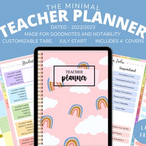 2022-2023 Minimal DATED Digital Teacher Planner for GoodNotes and Notability | Academic Planner | School Year Planner | Back to School
