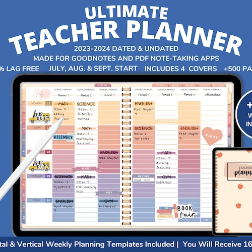 Digital Teacher Planner 20232024 Teacher Goodnotes Planner Etsy