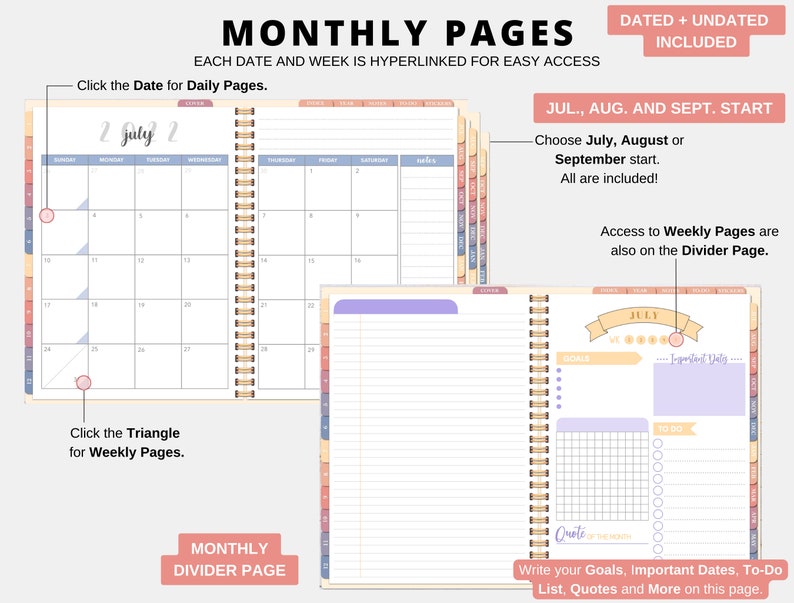 20222023 Digital Teacher Planner Bundle for Goodnotes Dated Etsy