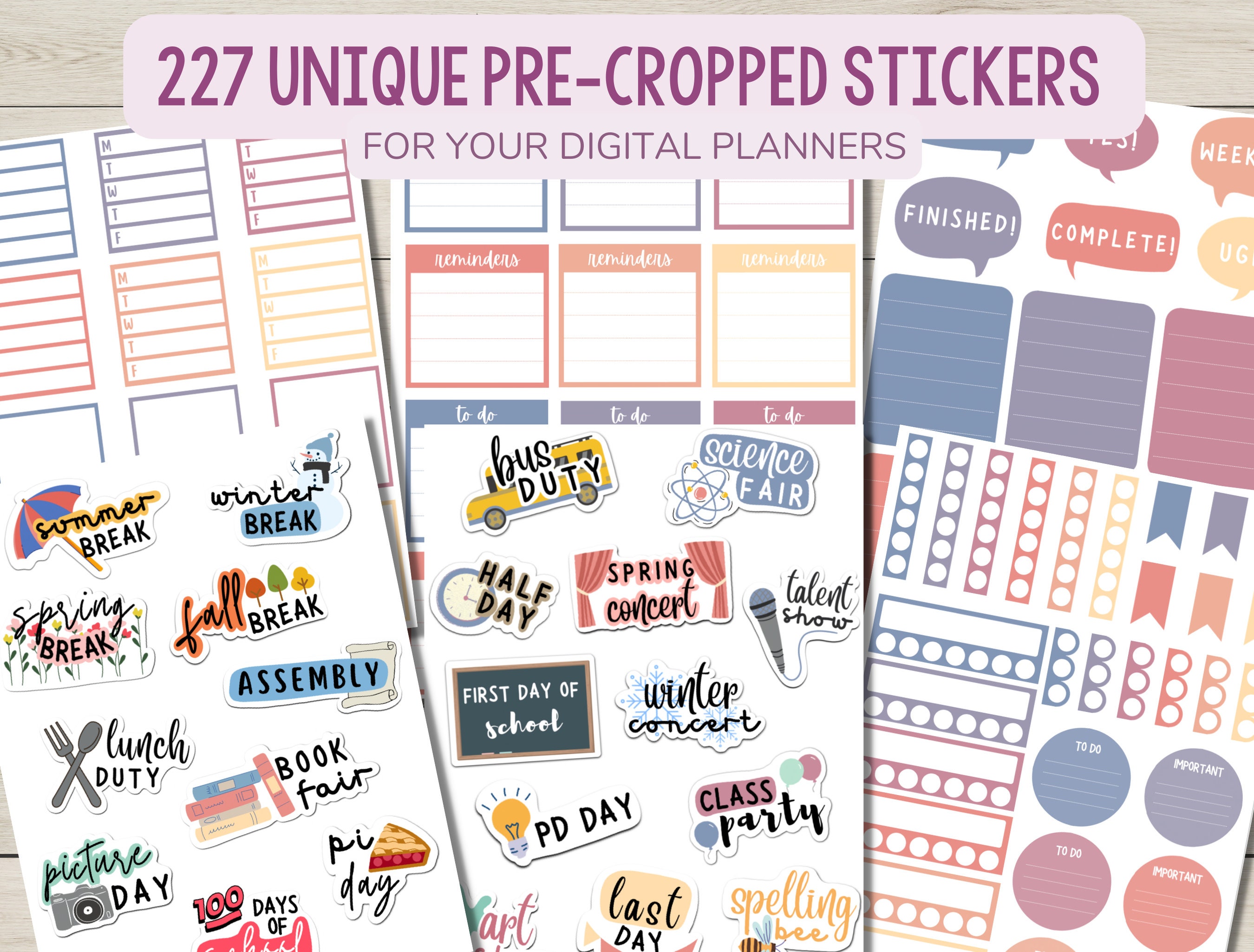 225 Teacher Digital Stickers for Goodnotes and Notability Etsy UK