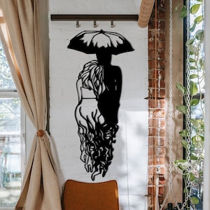 Couple Under Umbrella Metal Wall Art, Romantic Art, Lovers, Couple Decor, Love Art, Unique Design, Metal Decor, Housewarming Gift