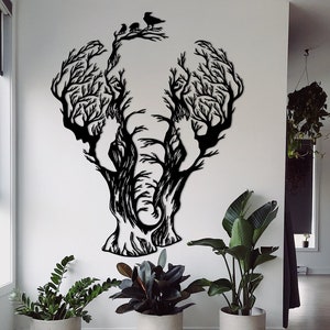 Elefant Baum Metall Wandkunst, Tiere Wandkunst, Wohnzimmer Wand Dekor, Schlafzimmer Wand Dekor, Metall Wandbehang, Kunstwerk für Wände