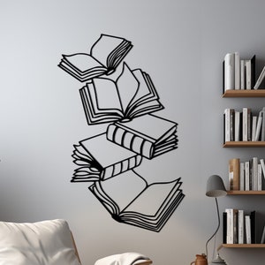 Books Metal Wall Art, Bookish Gifts,Bookish Decor, Love Reading, Bookish Art,  Book Lover Art, Book Lover Gift, Above Bed Decor,