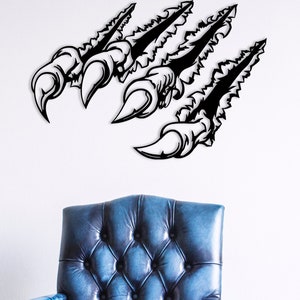 Wild Animal Claw Scratch Art, Animals Claw Art,  Wall Decor, Bedroom Wall Decor, Metal Wall Hanging, Above Bed Decor, Artwork for Walls