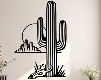 Cactus 3 Metal Wall Decor, Western Metal Cactus Wall Art, Large Metal Wall Art, Western Decor, Desert Cactus, Cactus Lover Gift