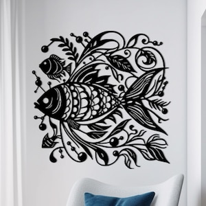 Fishes Metal Wall Art, Fish Wall Decor, Nautical Decor, School of Fish, Metal Fish Art, Fish Wall Hanging, Minimalist Wall Hanging,Home Gift