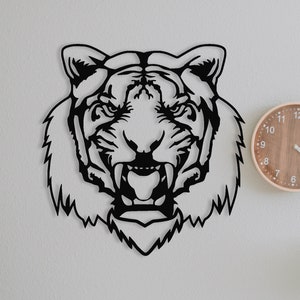 Tiger Metal Wall Art, Animals Head Art, Living Room Wall Decor, Bedroom Wall Decor, Metal Wall Hanging, Above Bed Decor, Artwork for Walls