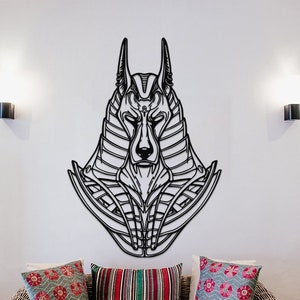 Anubis Metal Wall Art, Anubis Art, Mythological Wall Art, Egyptian Mythology Wall Hanging, Large Wall Art, Bedroom Decor, Livingroom Decor