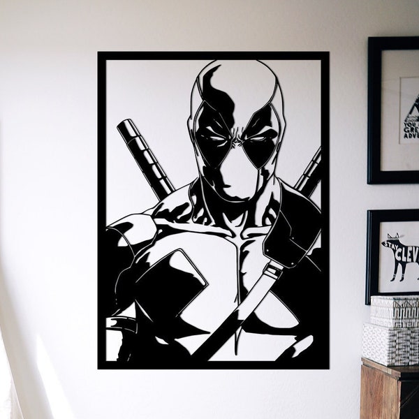 Deadpool Metal Wall Art, Marvel Comics Home Decor, Winston Wilson, Large Deadpool Poster, Superhero Wall Art, Marvel Lover Gift