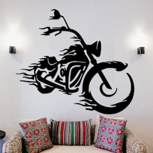 Motorcycle Metal Wall Decor, Garage Wall Decor,Gift for Him,Harley Davidson, Man Cave Decor, Garage Decoration, Motorcycle Art, Art of Motor