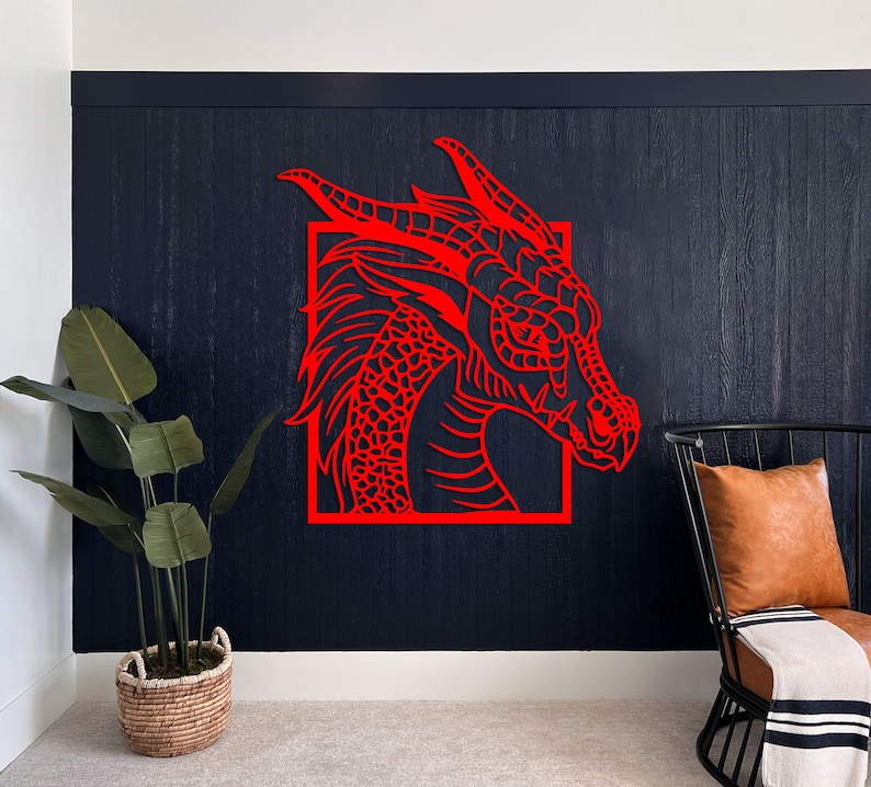 Dragon Head Metal Wall Art, Dragon Metal Wall Art, Dragon Wall Hanging