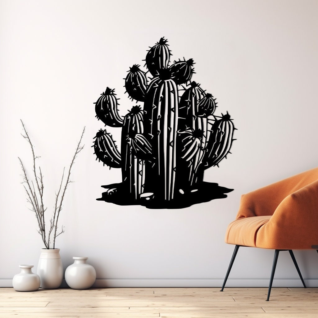 Cactus Metal Wall Decor, Metal Cactus Wall Art, Large Metal Wall Art
