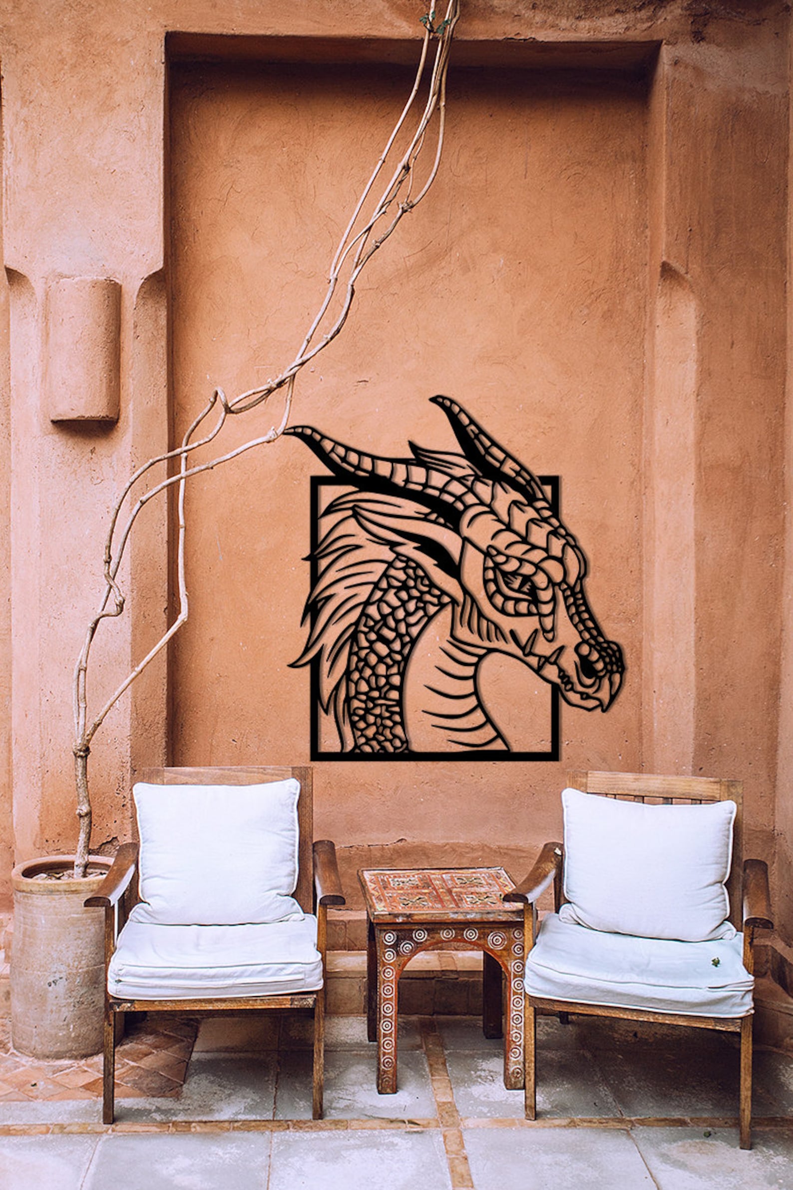 Dragon Head Metal Wall Art, Dragon Metal Wall Art, Dragon Wall Hanging