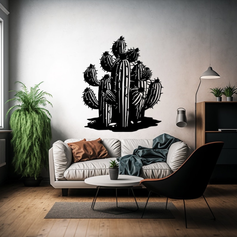 Cactus Metal Wall Decor, Metal Cactus Wall Art, Large Metal Wall Art