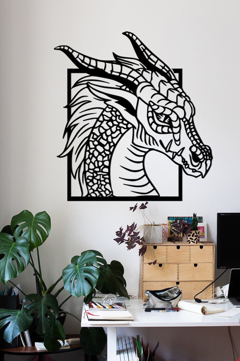Dragon Head Metal Wall Art, Dragon Metal Wall Art, Dragon Wall Hanging