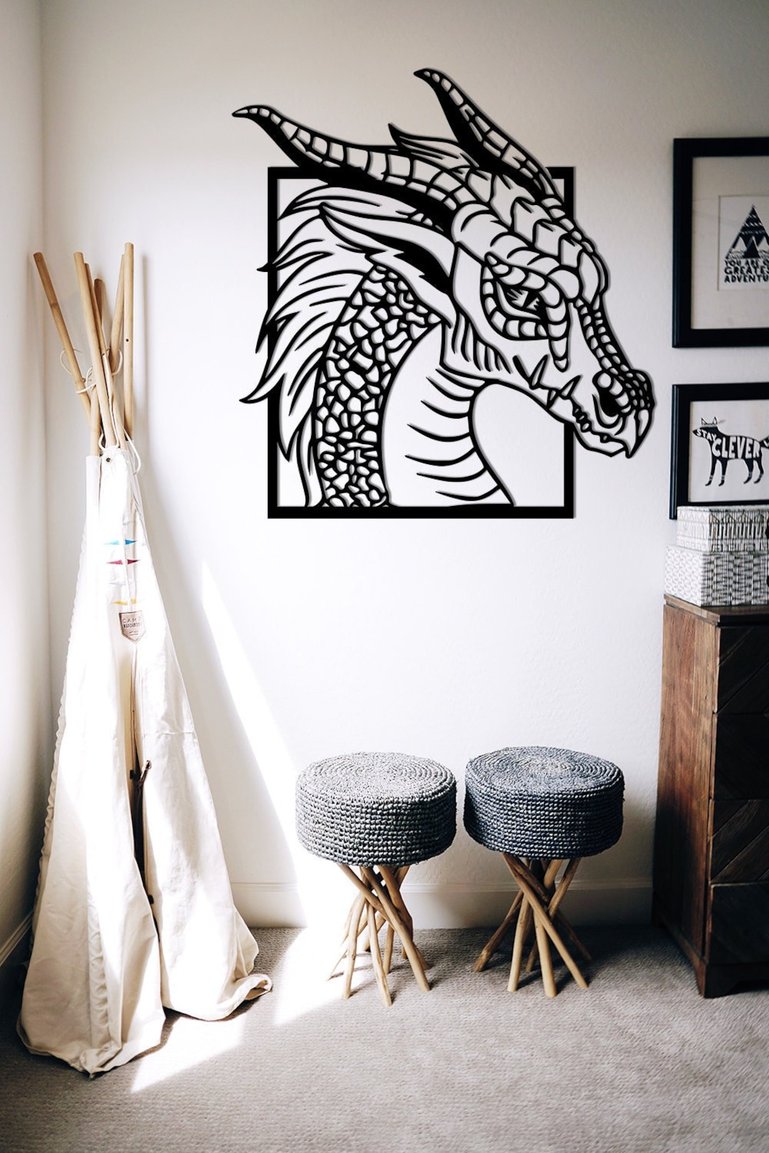 Dragon Head Metal Wall Art, Dragon Metal Wall Art, Dragon Wall Hanging