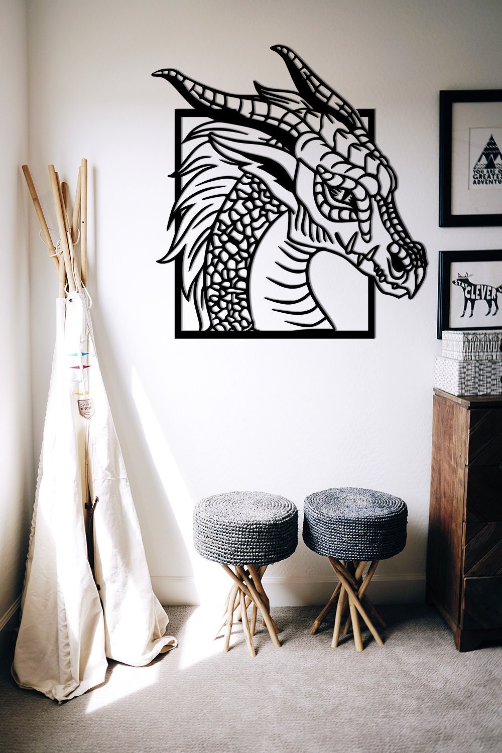 Dragon Head Metal Wall Art, Dragon Metal Wall Art, Dragon Wall Hanging