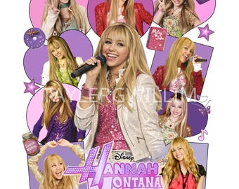 Hannah Montana 20-jähriges Jubiläum PNG, Teen Miley Collage Herz Design, Retro Disney Star Sublimation, nostalgische 2000er Jahre Musik, digitaler Download
