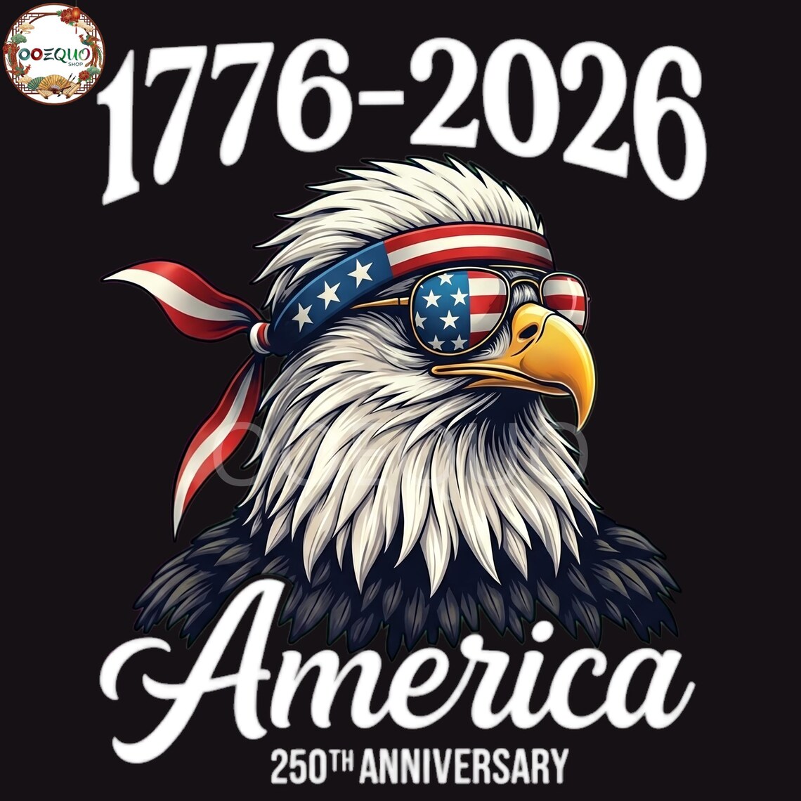 USA 250th Anniversary PNG, 1776 2026 Eagle Bandana Sunglasses Patriotic ...
