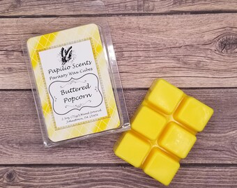 Buttered Popcorn Wax Melt Parasoy, Realistic Food Strong Scent Long Lasting Fragrance Cube