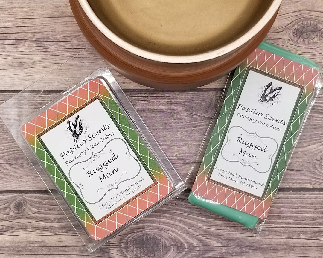 Rugged Man Wax Melt Parasoy, Cologne Masculine Highly Scented Long