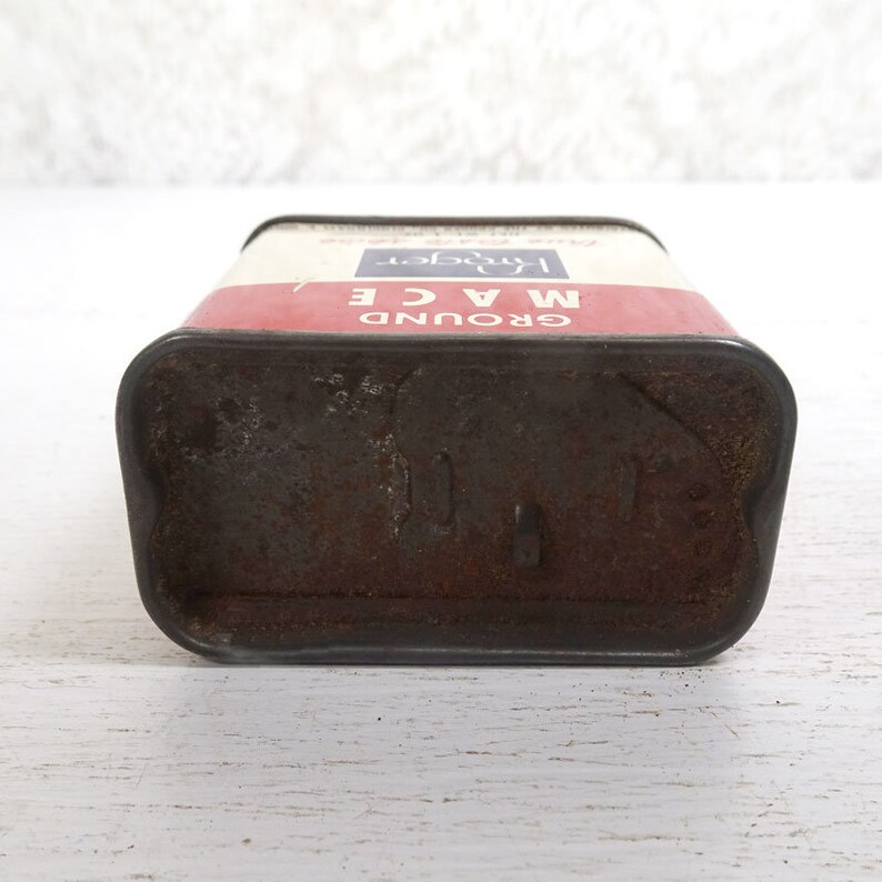 Vintage Kroger Ground Mace True Taste Spice Metal Tin With Slide Top