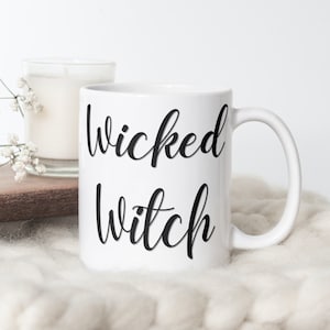Wicked Witch Mug, Cute Witchy Coffee Mug, Cottagecore Minimalist Mug, Halloween Coffee Mug, Free Shipping