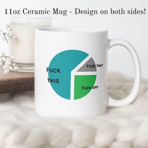 Fuck This Fuck That Fuck Off mok, grappige koffiemok met cirkeldiagram, grappige werknemermok, mok wiskundehumor, keramische koffiemok propcadeau, humor voor volwassenen