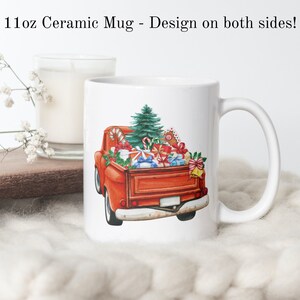 Christmas Mug, Classic Red Christmas Truck, Cute Holiday Gift Mug, Stocking Stuffer Idea, Gifts Under 30, Christmas Coffee Mug, Gift for her