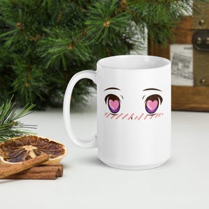 Grande tasse de 15 oz, petit visage joyeux sur une grande tasse, tasse à thé visage dessin animé, tasse à café cadeau, visage heureux mignon sur tasse géante, livraison gratuite