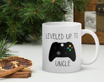Leveled Up To Uncle Mug, Baby Announcement Gift Idea for Uncle, Pregnancy Announcement Gift, Mug For New Uncle, Uncle Coffee Mug