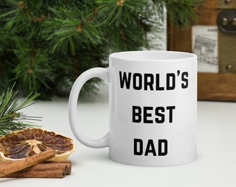 World&#39;s Best Dad Mug, Classic Dad Gift Mug, Ceramic Coffee Mug for Dad, Father&#39;s Day Gift, Novelty gift mug, Present for Father, New Dad mug