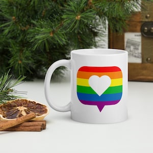 Like heart pride Mug, Inclusive Equality gift, LGBTQIA+ Mug, Coffee mug, Gift for her, Gift for them, Pride gift, Pride month gift mug