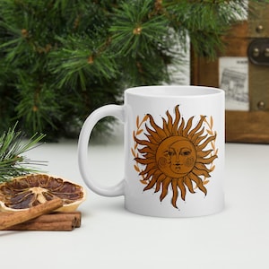 Sun and Moon Coffee Mug, Beautiful Coffee Mug, Ceramic glossy mug, Unique Gift Idea for her